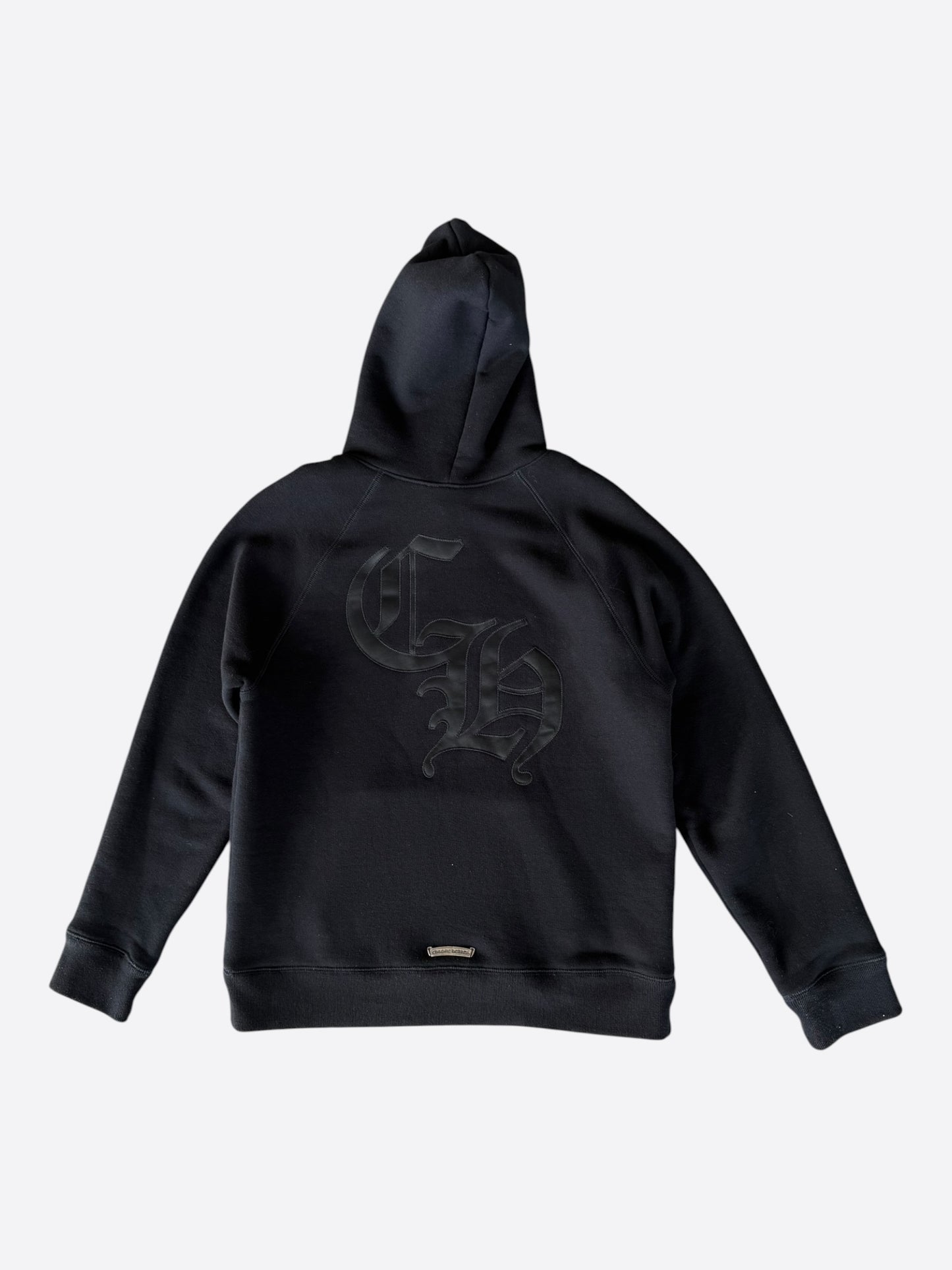 Chrome Hearts Black Triple Cross CH Logo Embroidered Hoodie
