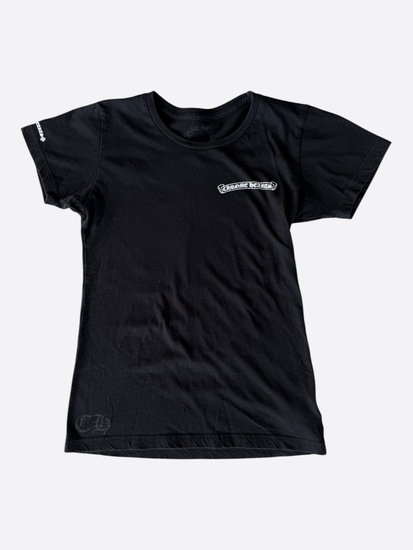 Chrome Hearts Black & White Snowflake Logo Women's T-Shirt