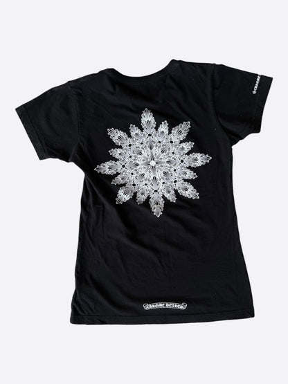 Chrome Hearts Black & White Snowflake Logo Women's T-Shirt