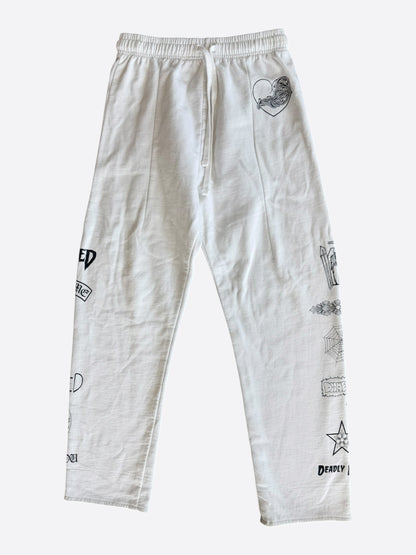 Chrome Hearts White & Black Deadly Doll Women's Sweatpants