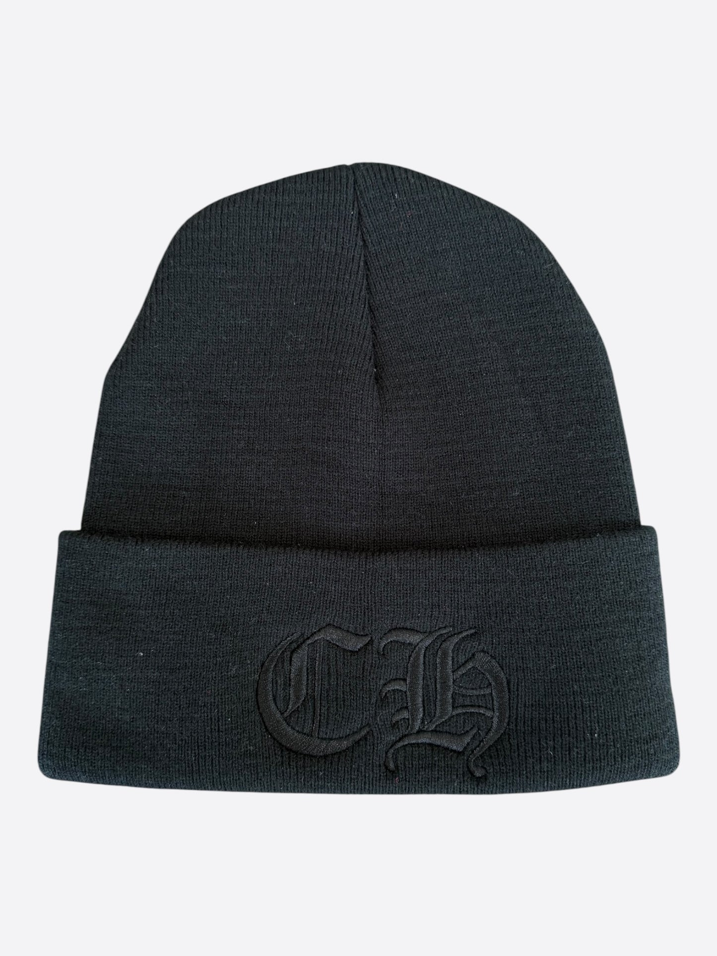 Chrome Hearts Black CH Logo Embroidered Beanie