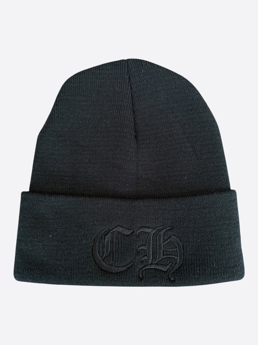 Chrome Hearts Black CH Logo Embroidered Beanie