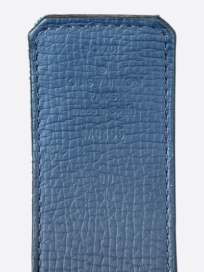 Louis Vuitton Nigo Blue & White Denim Monogram Heart Belt