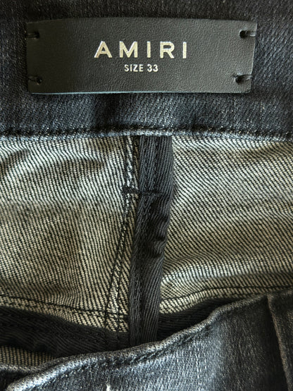 Amiri Rain Grey Boro Repaired Jeans