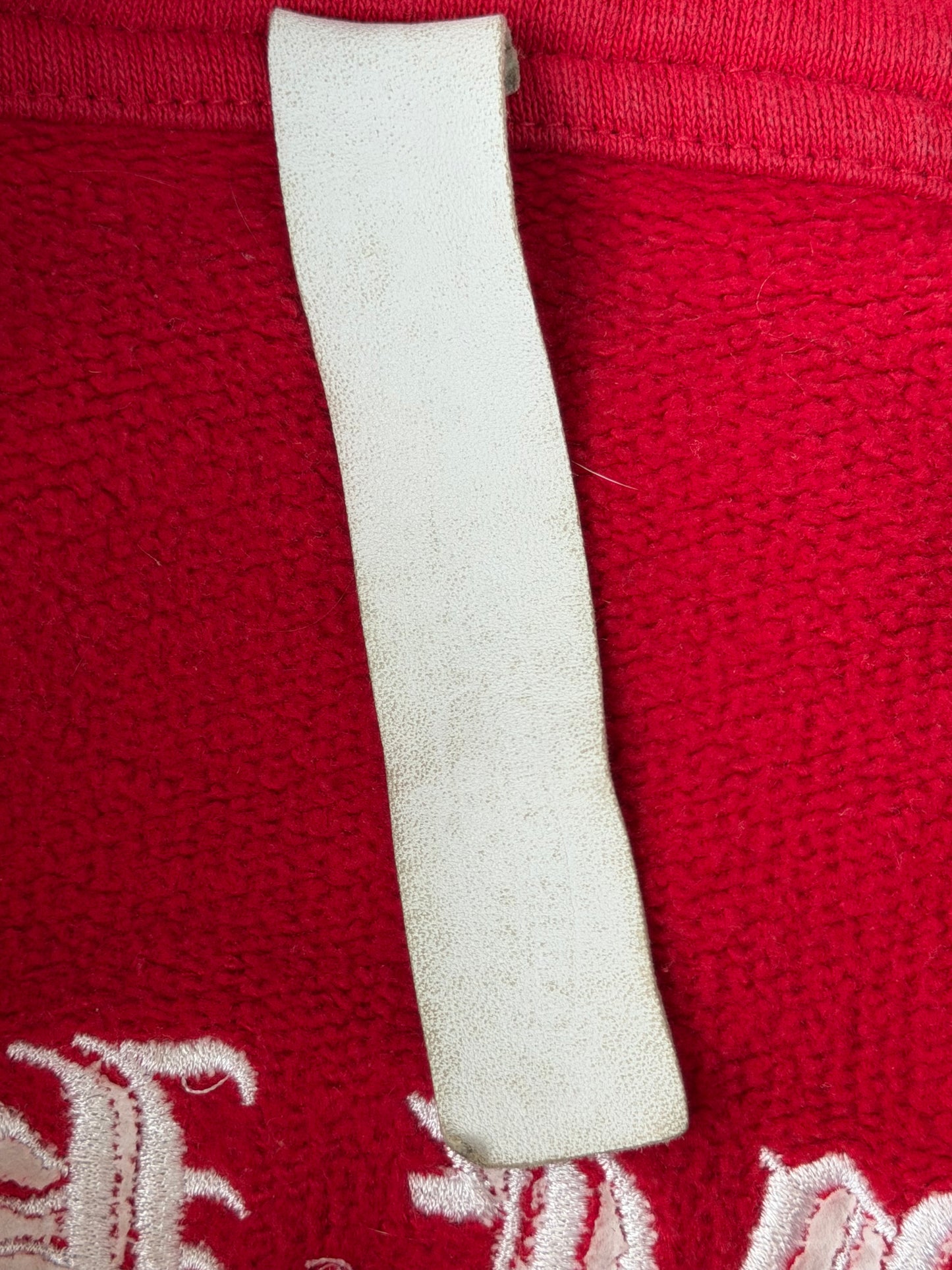 Chrome Hearts Red & White Triple Cross Embroidered Quarter Zip Sweater