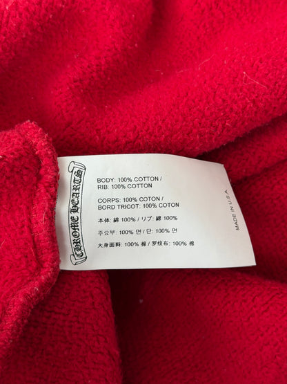 Chrome Hearts Red & White Triple Cross Embroidered Quarter Zip Sweater