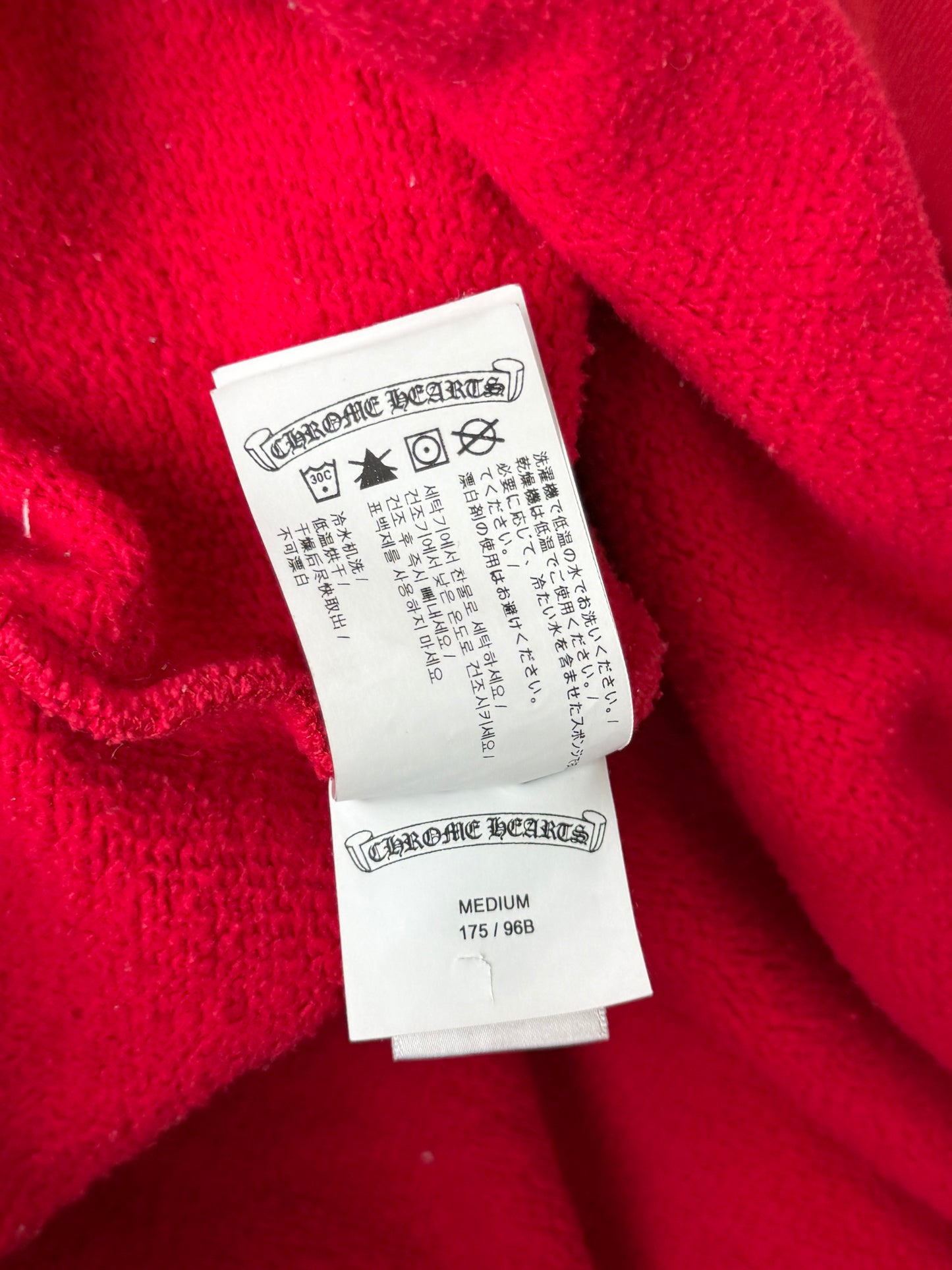 Chrome Hearts Red & White Triple Cross Embroidered Quarter Zip Sweater