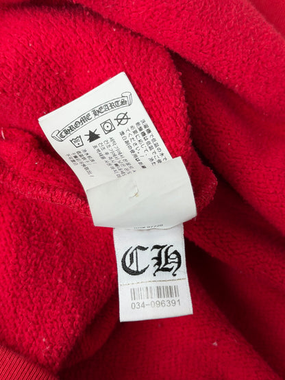 Chrome Hearts Red & White Triple Cross Embroidered Quarter Zip Sweater