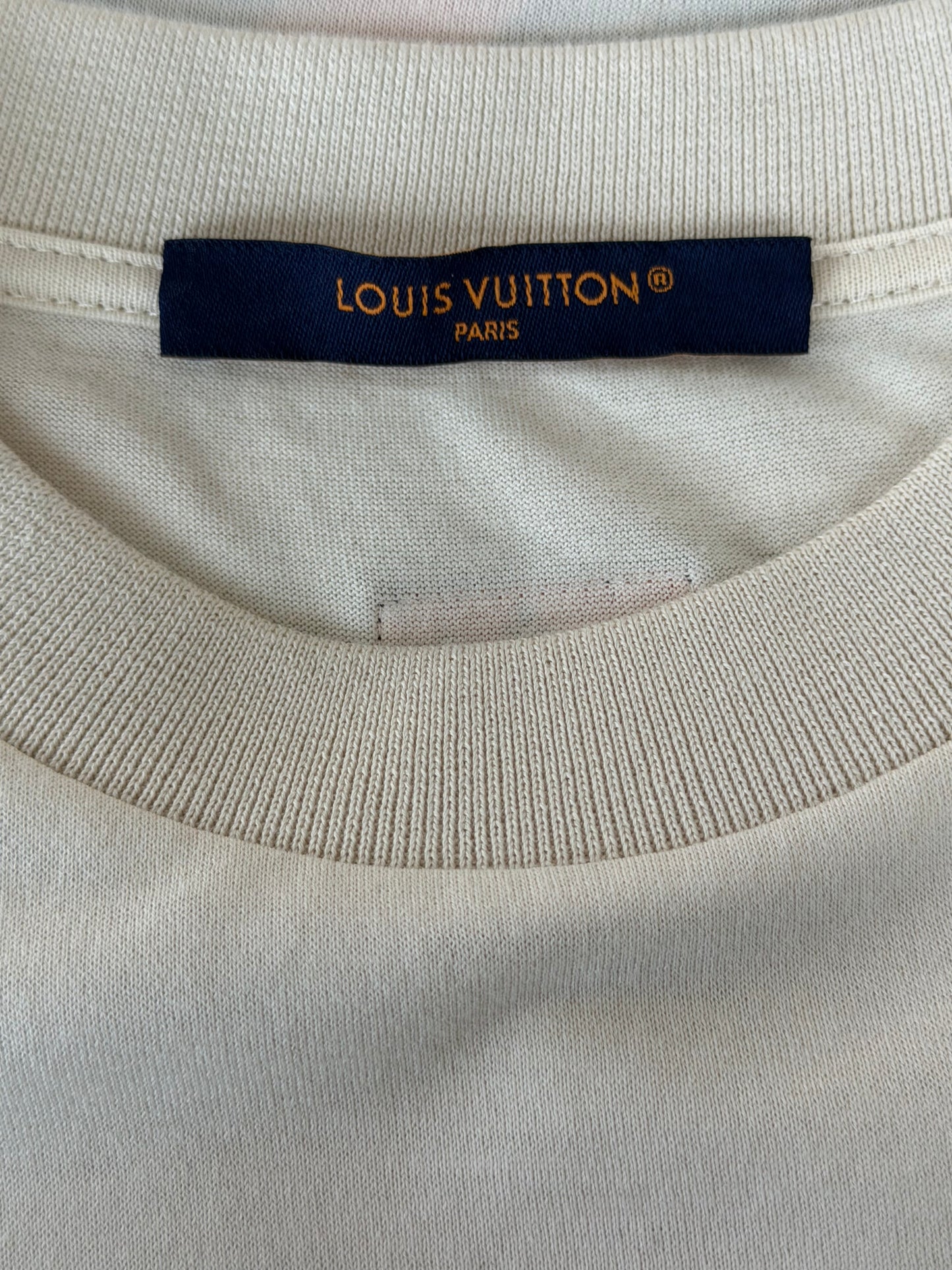 Louis Vuitton White Flag Graphic Intarsia T-Shirt