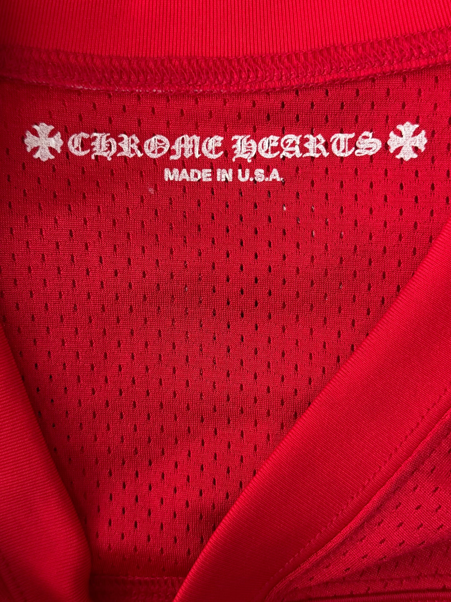 Chrome Hearts Matty Boy Red Form Mesh Jersey Longsleeve T-Shirt