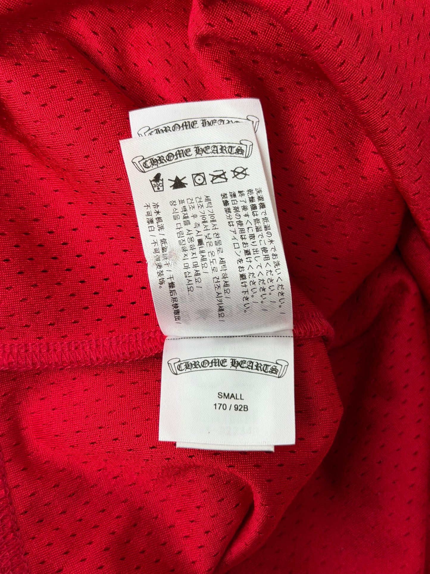 Chrome Hearts Matty Boy Red Form Mesh Jersey Longsleeve T-Shirt