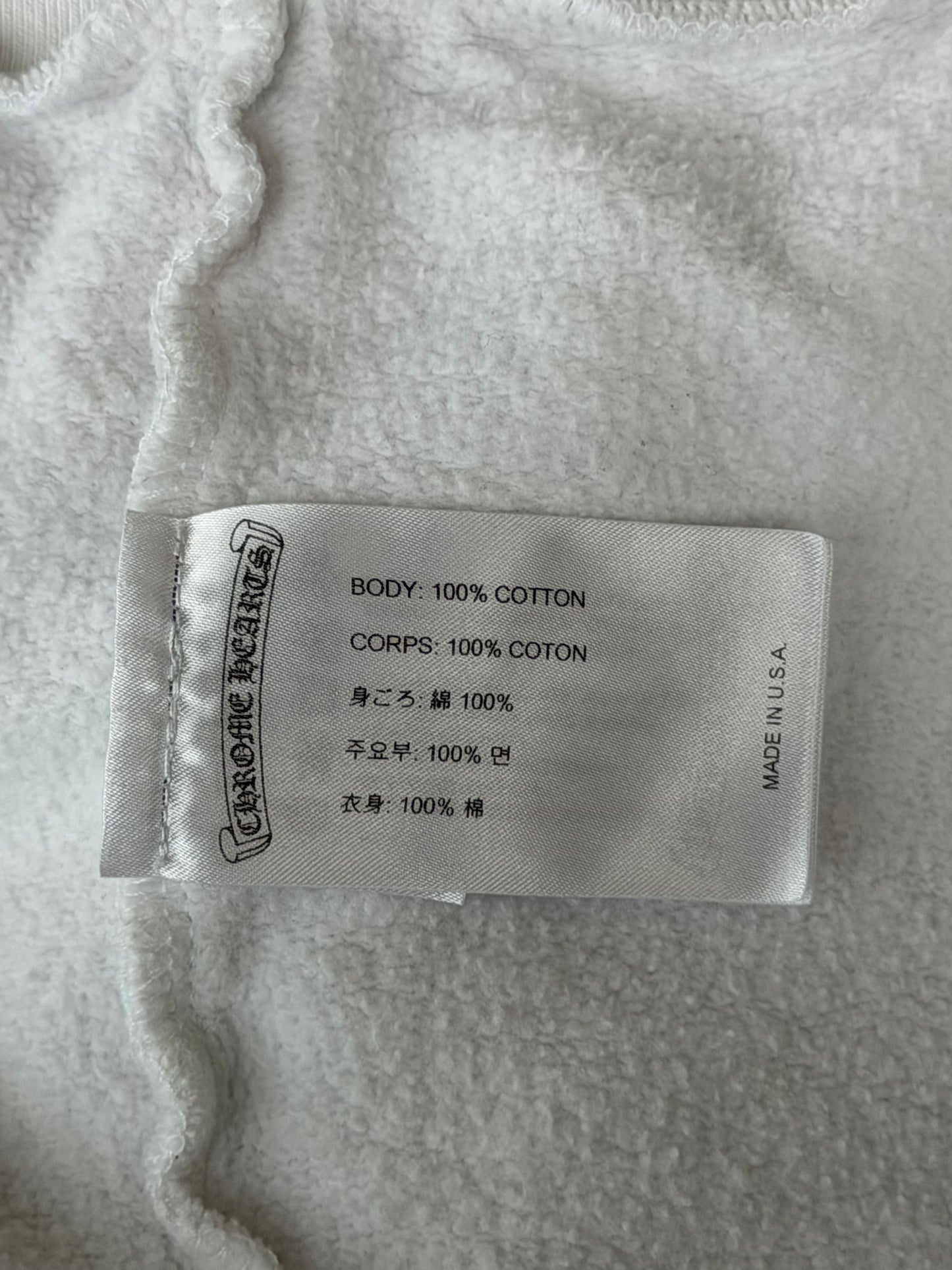 Chrome Hearts White & Black Horseshoe Logo Zip Up Hoodie