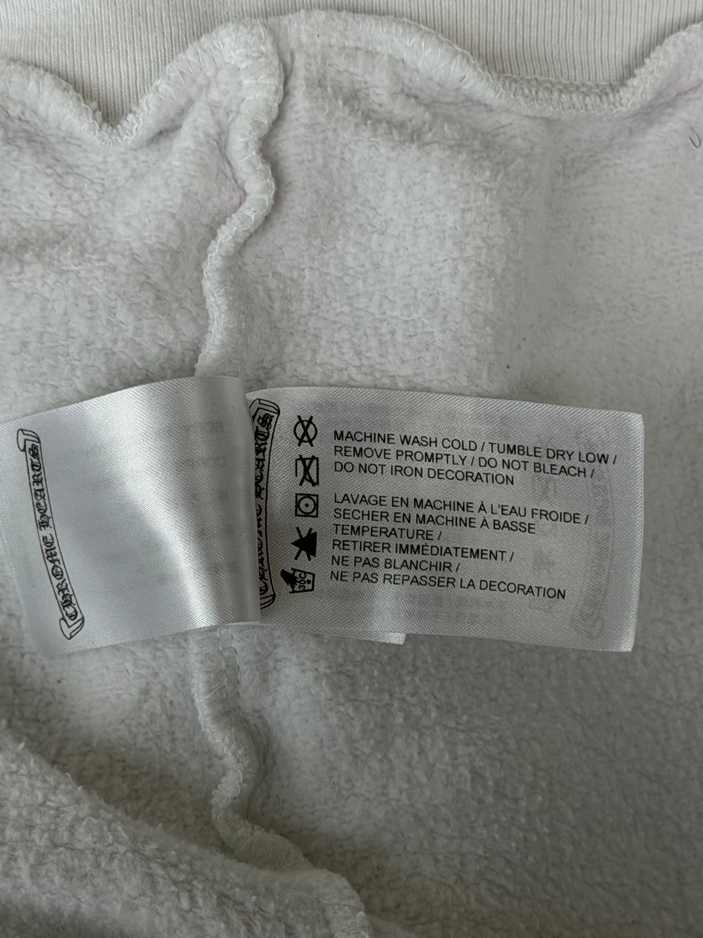 Chrome Hearts White & Black Horseshoe Logo Zip Up Hoodie