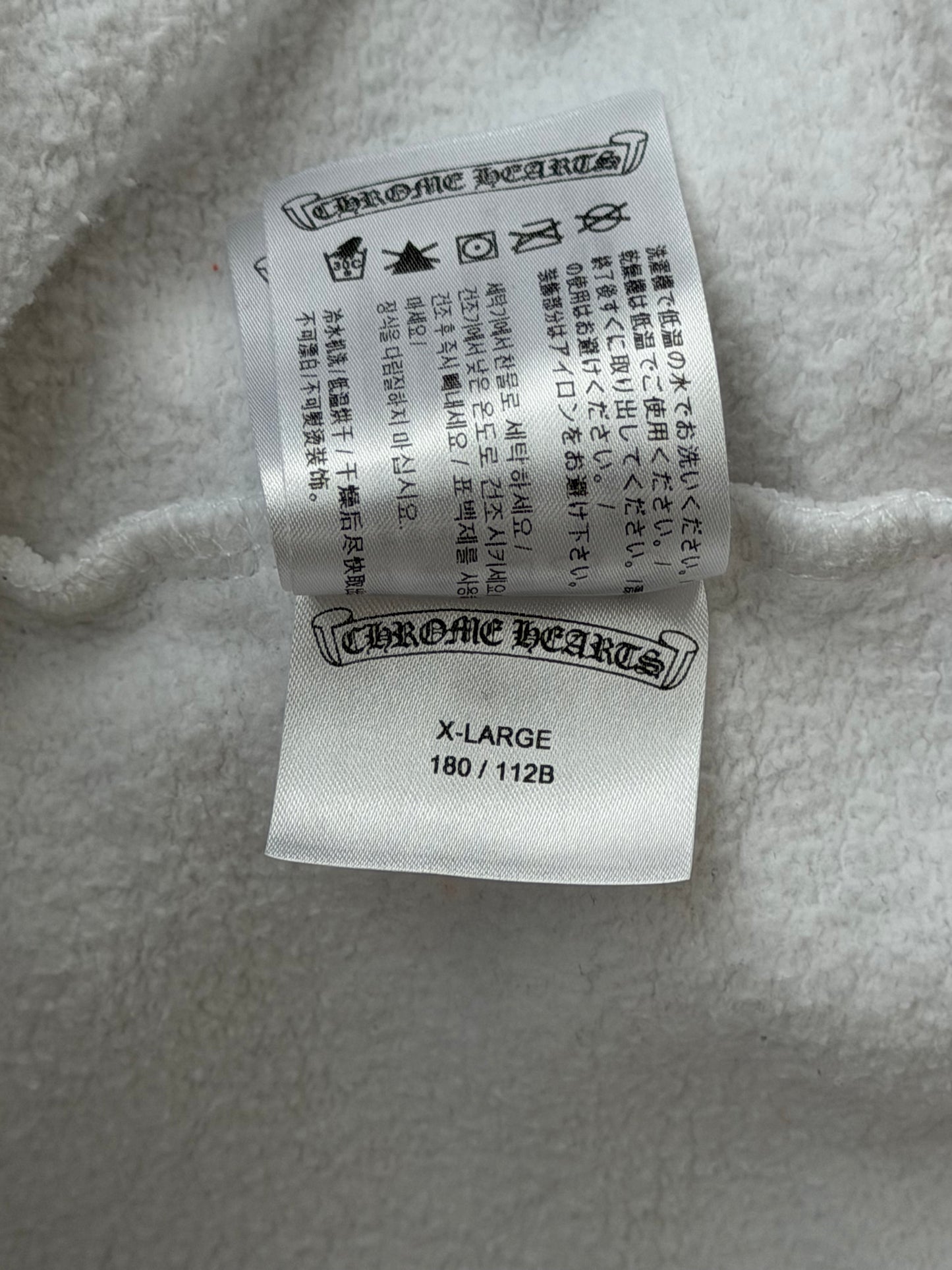 Chrome Hearts White & Black Horseshoe Logo Zip Up Hoodie