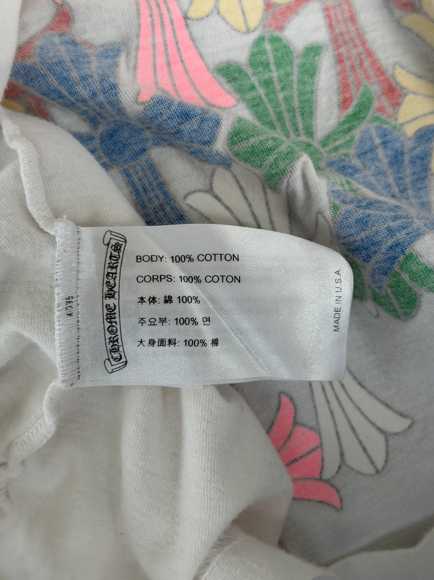 Chrome Hearts White Multicolor Cross T-Shirt