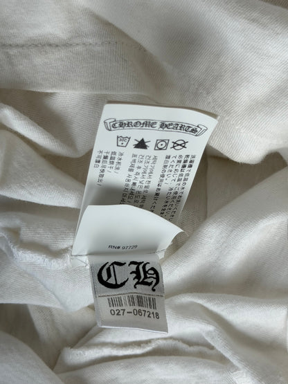 Chrome Hearts White & Black Embroidered Dagger Logo Longsleeve T-Shirt