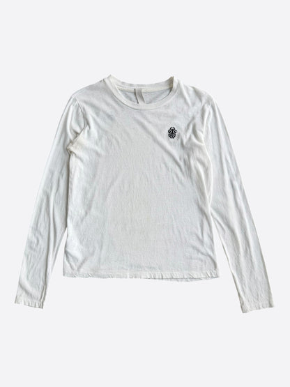 Chrome Hearts White & Black Embroidered Dagger Logo Longsleeve T-Shirt