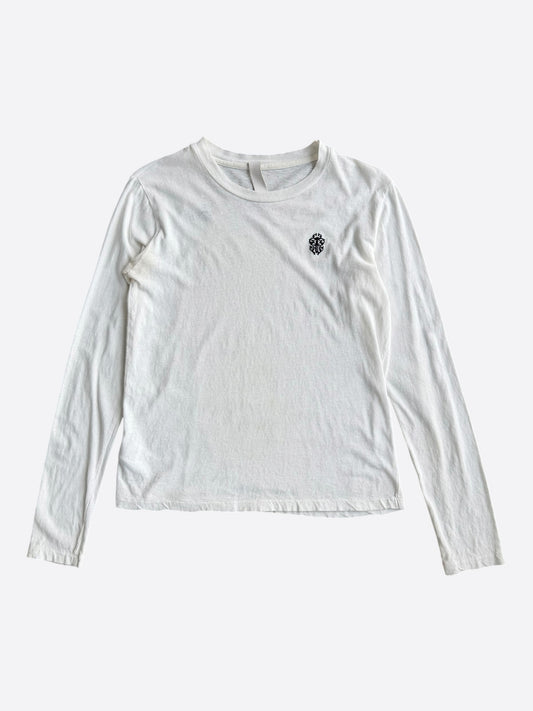 Chrome Hearts White & Black Embroidered Dagger Logo Longsleeve T-Shirt