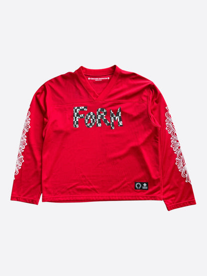 Chrome Hearts Matty Boy Red Form Mesh Jersey Longsleeve T-Shirt