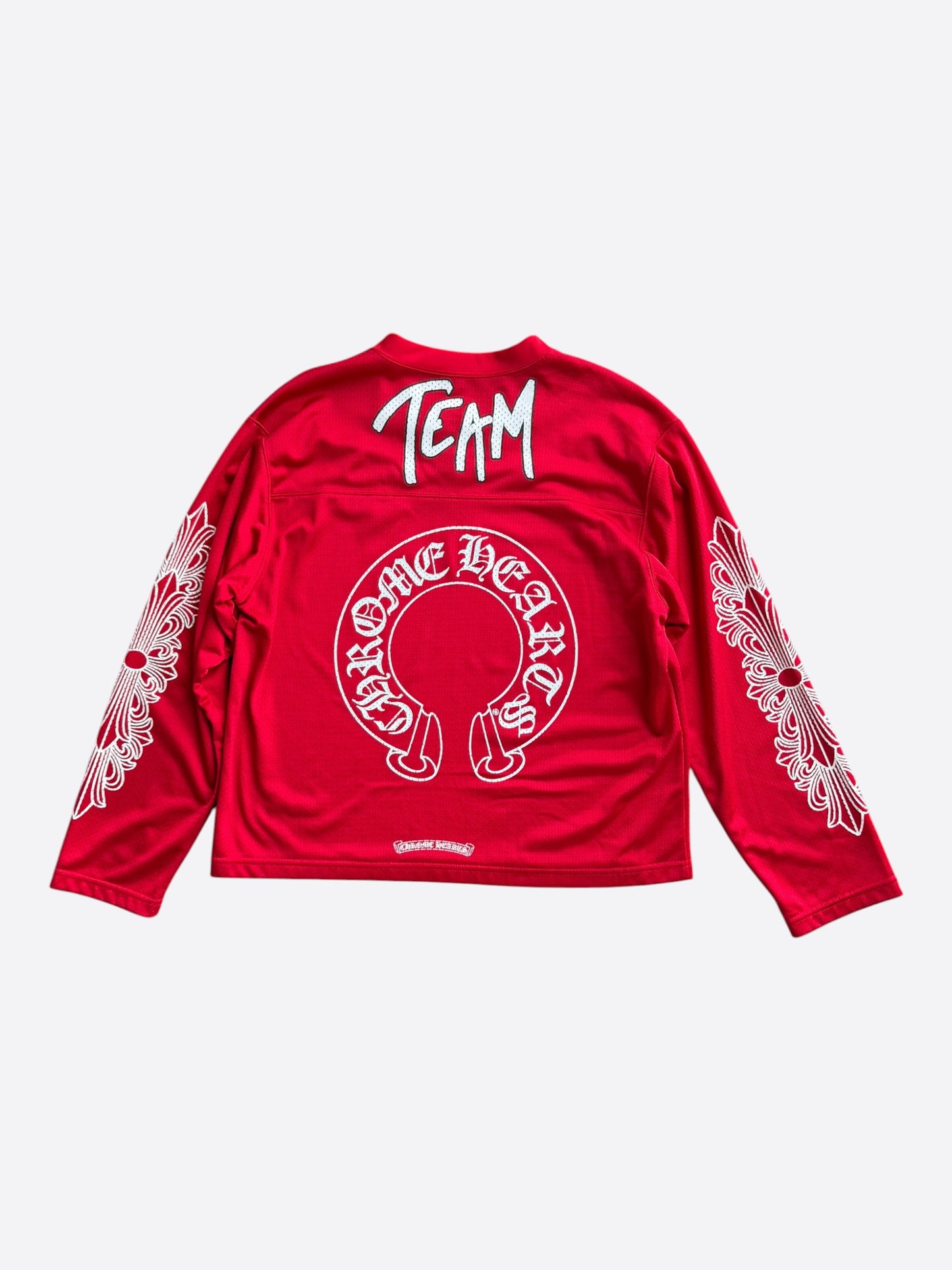 Chrome Hearts Matty Boy Red Form Mesh Jersey Longsleeve T-Shirt