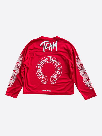 Chrome Hearts Matty Boy Red Form Mesh Jersey Longsleeve T-Shirt