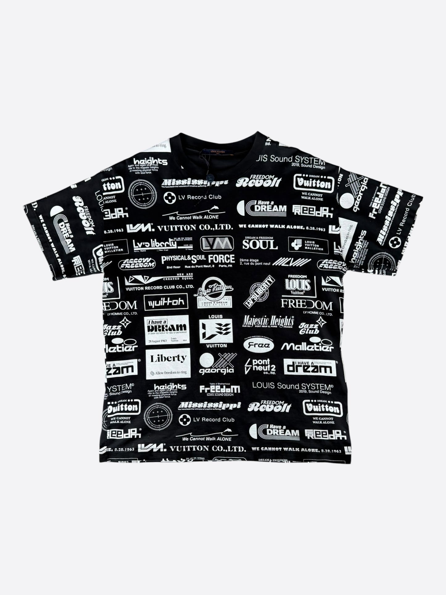 Louis Vuitton Black & White All Over Logo T-Shirt