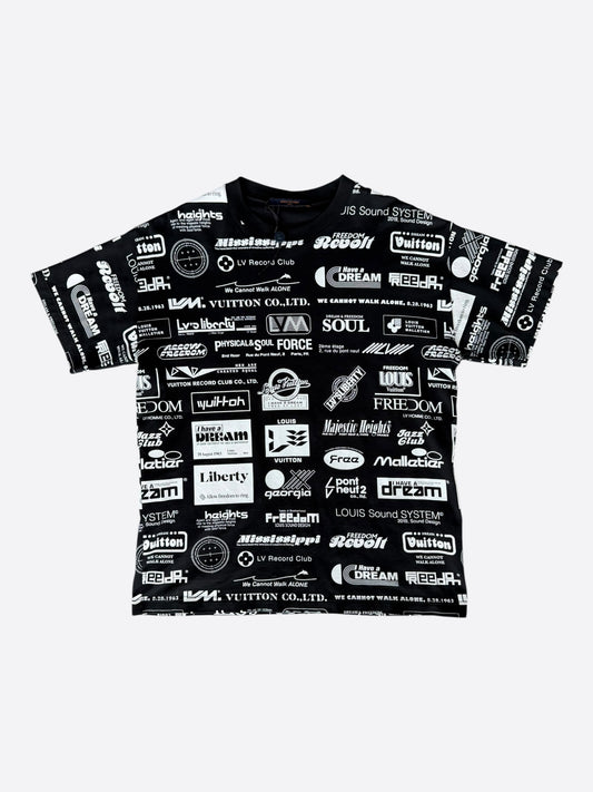 Louis Vuitton Black & White All Over Logo T-Shirt