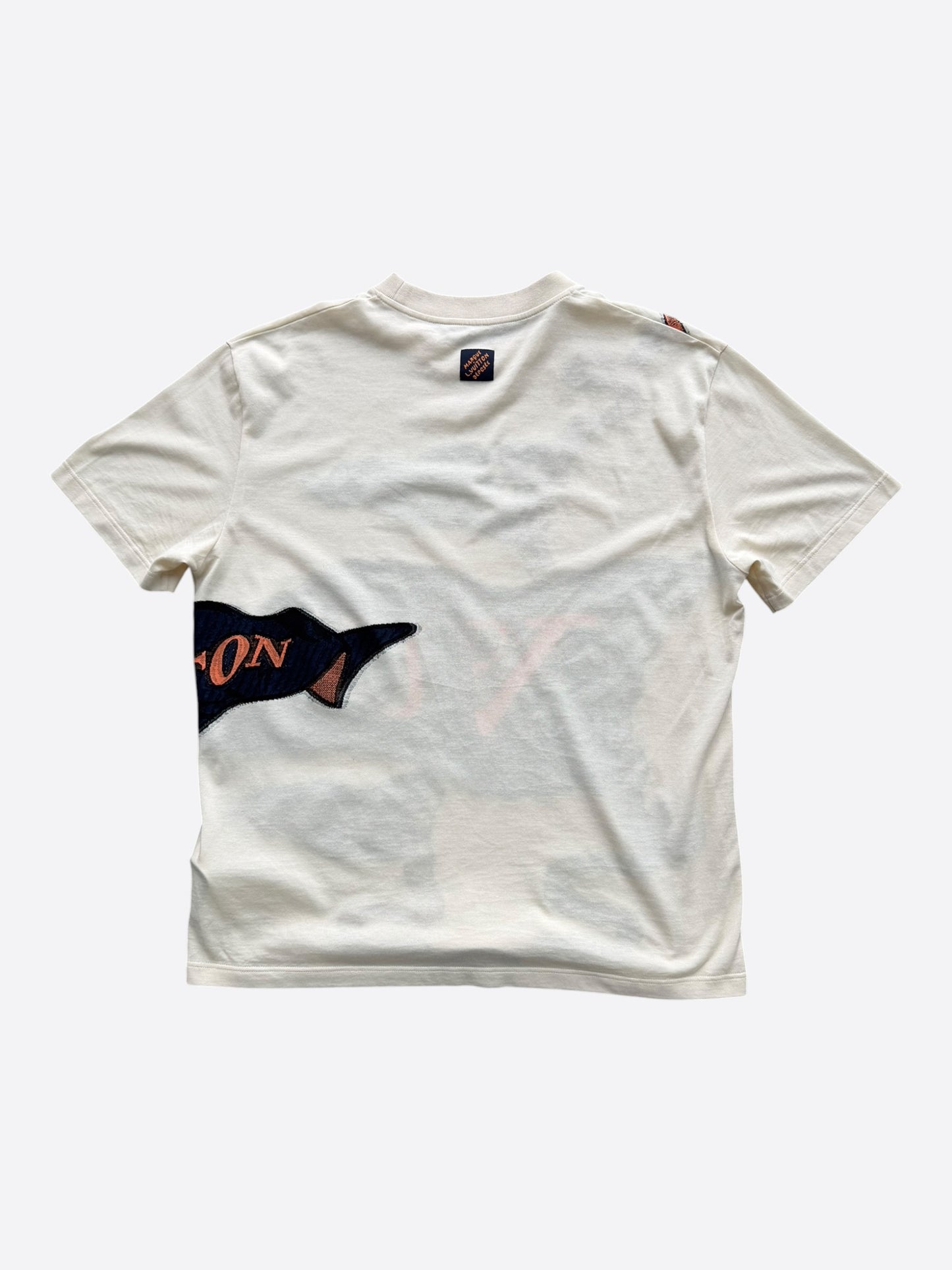Louis Vuitton White Flag Graphic Intarsia T-Shirt
