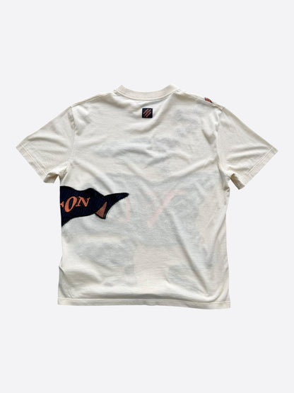 Louis Vuitton White Flag Graphic Intarsia T-Shirt