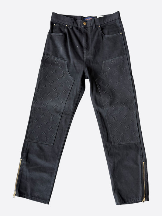 Louis Vuitton Black Monogram Carpenter Pants
