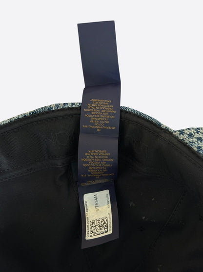 Louis Vuitton Blue & White Embroidered Logo Denim Hat