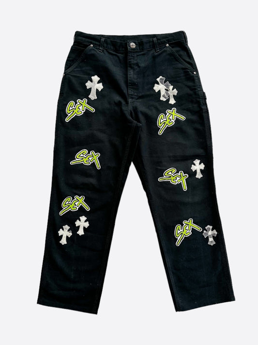 Chrome Hearts Carhartt Black Sex Records Camo Cross Patch Carpenter Pants