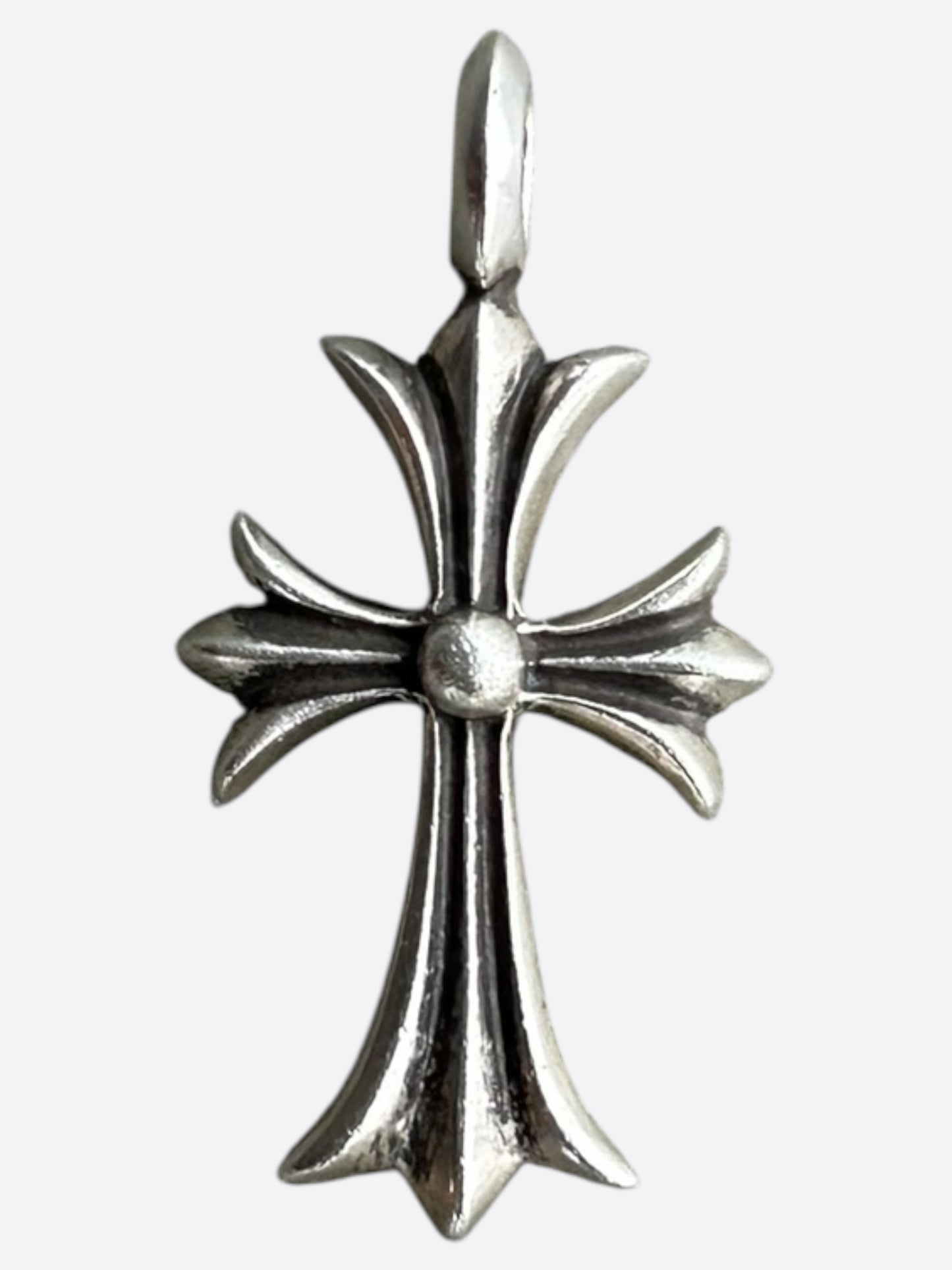 Chrome Hearts Silver & Diamond Tiny Cross Pendant