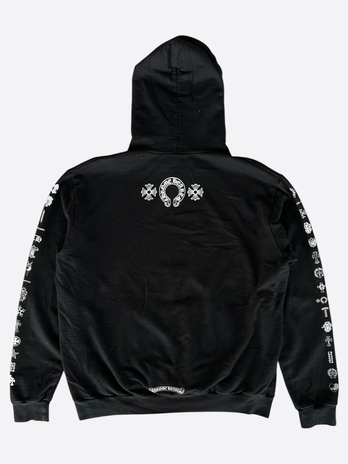 Chrome Hearts Black & White Eyechart Logos Hoodie