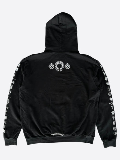 Chrome Hearts Black & White Eyechart Logos Hoodie