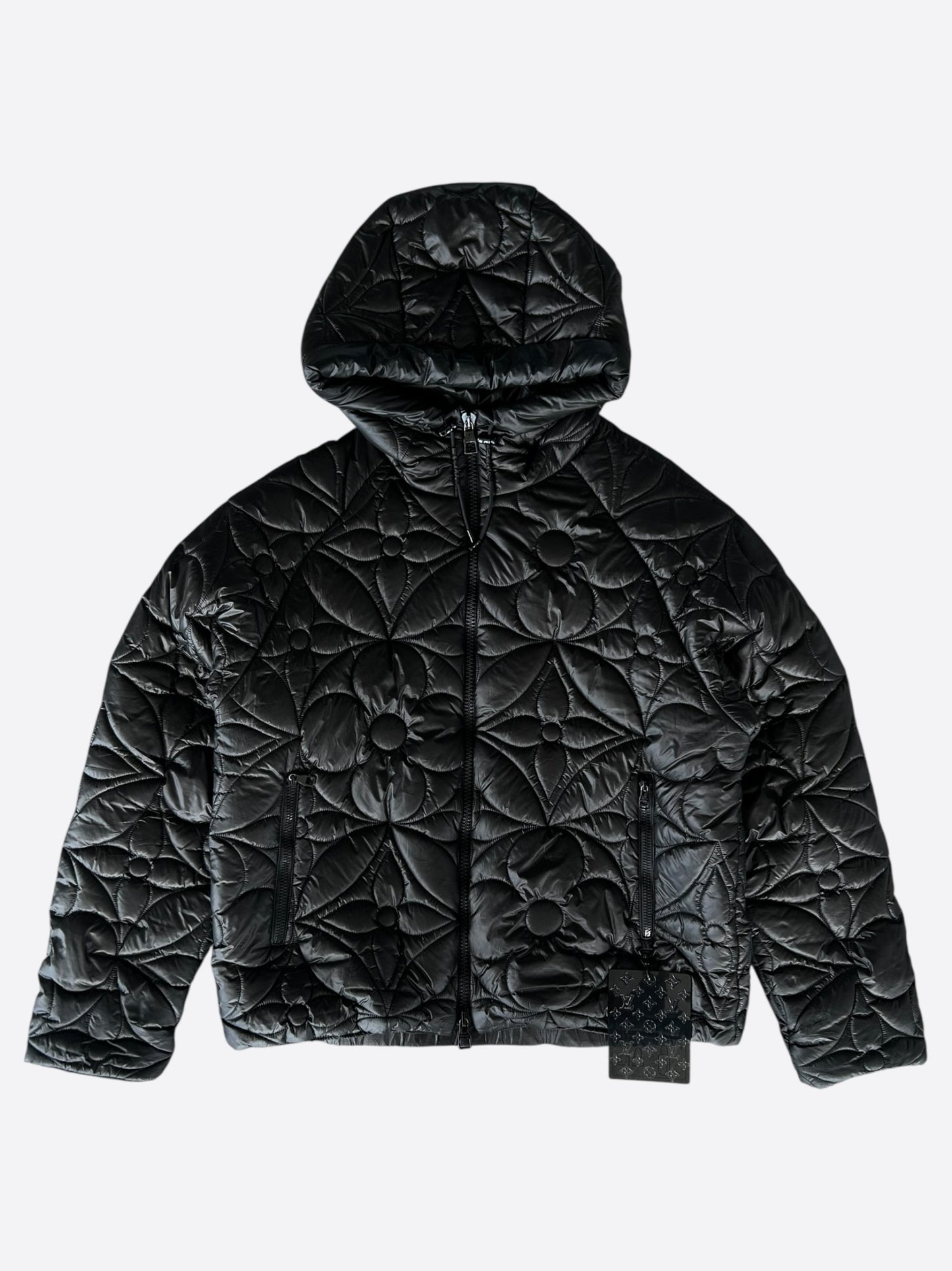 Louis Vuitton Black Flower Monogram Puffer Jacket