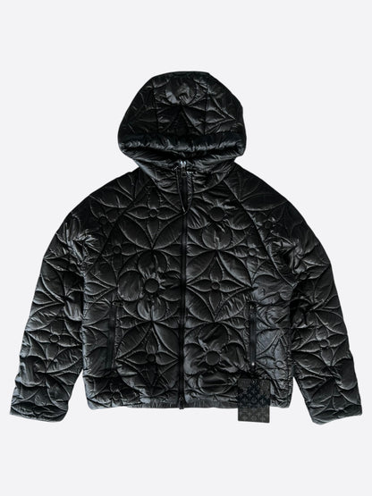 Louis Vuitton Black Flower Monogram Puffer Jacket