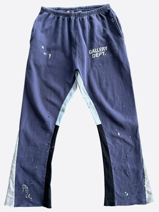 Gallery Dept Blue & White Logo Flared Sweatpants