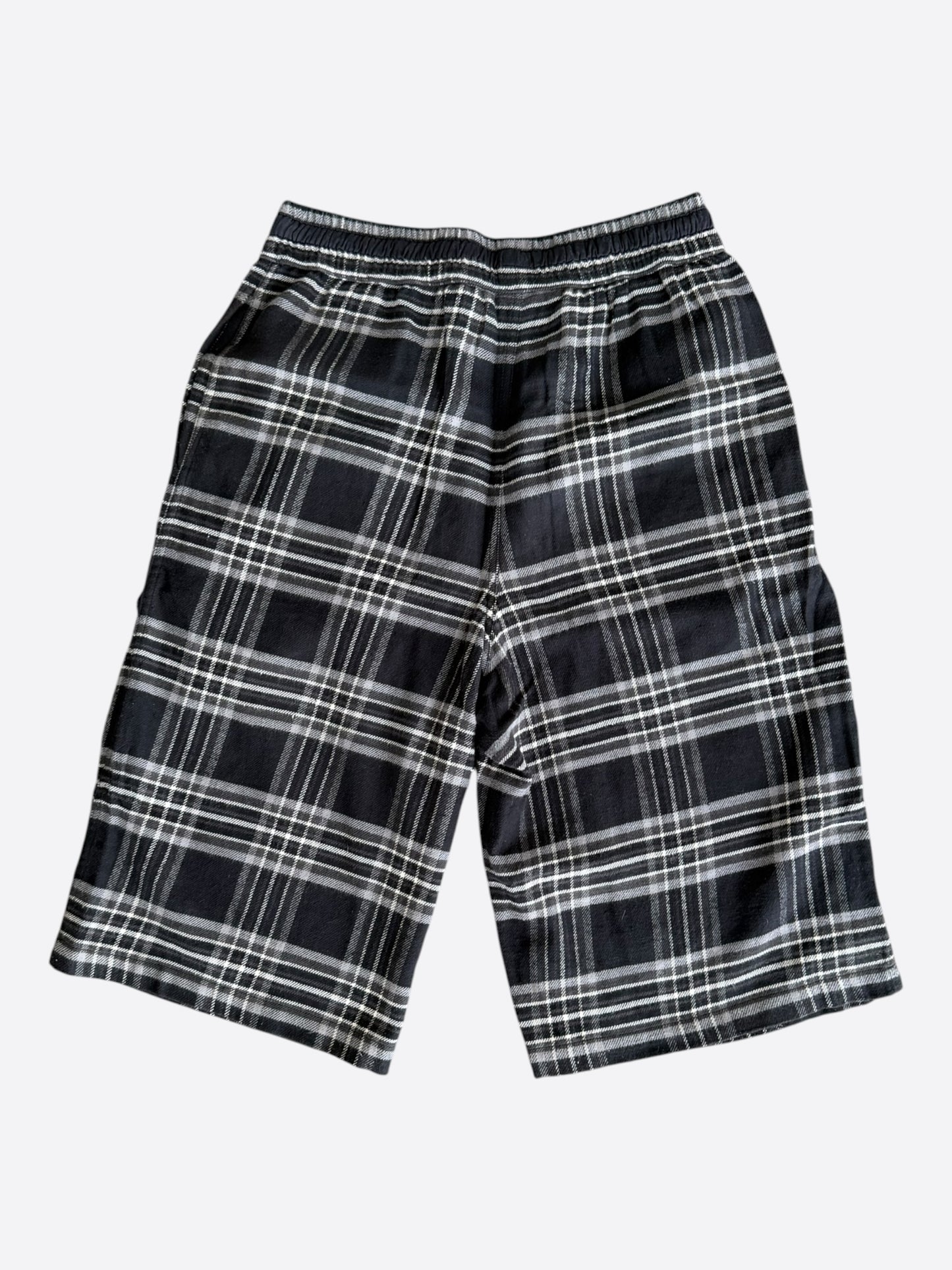 Chrome Hearts Black & White Cross Patch After School Flannel Shorts