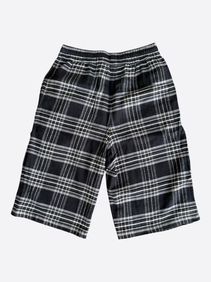 Chrome Hearts Black & White Cross Patch After School Flannel Shorts