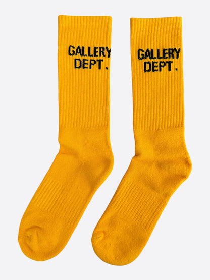 Gallery Dept Yellow & Black Logo Socks