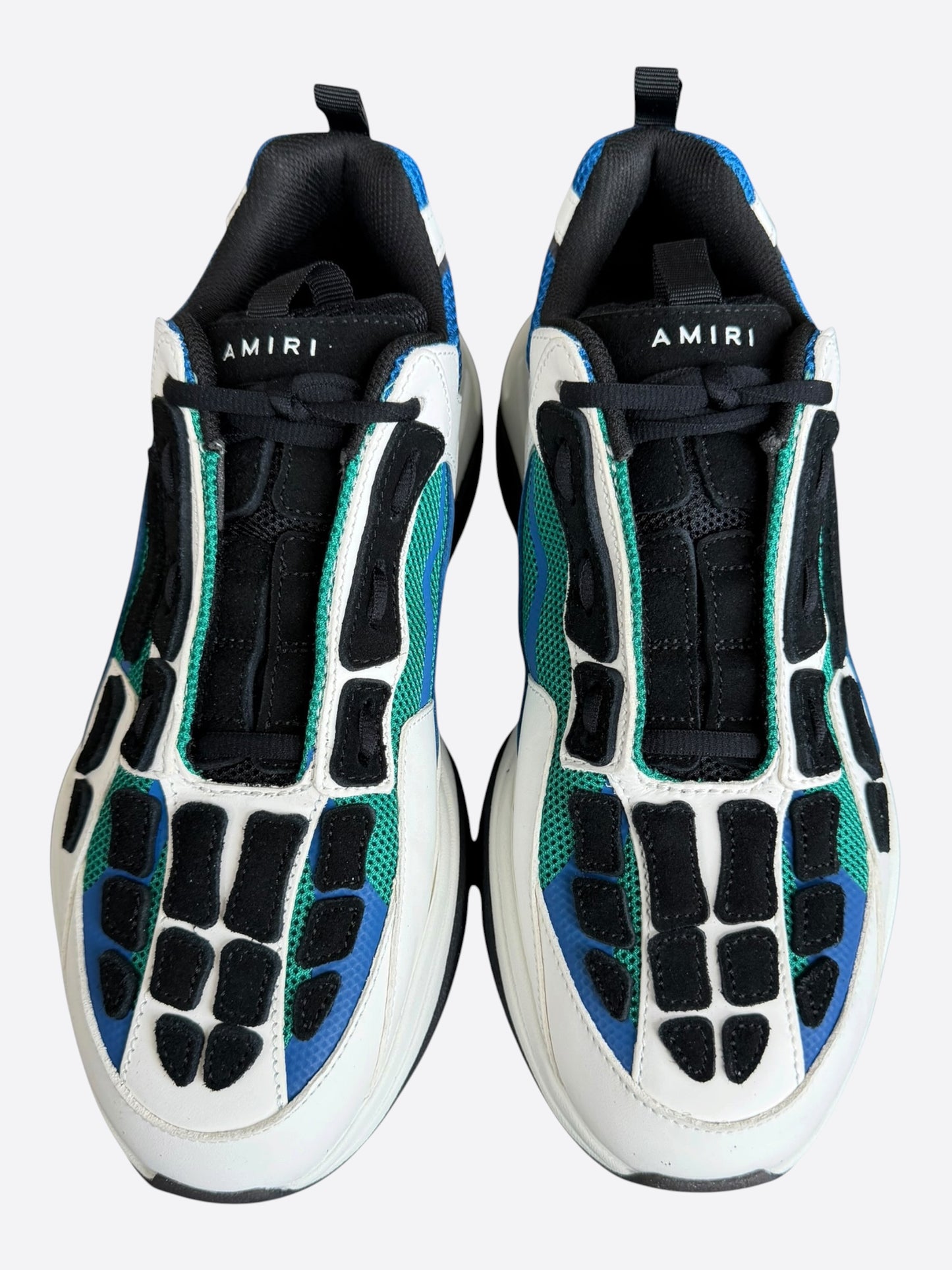 Amiri White, Green & Teal Bones Runners
