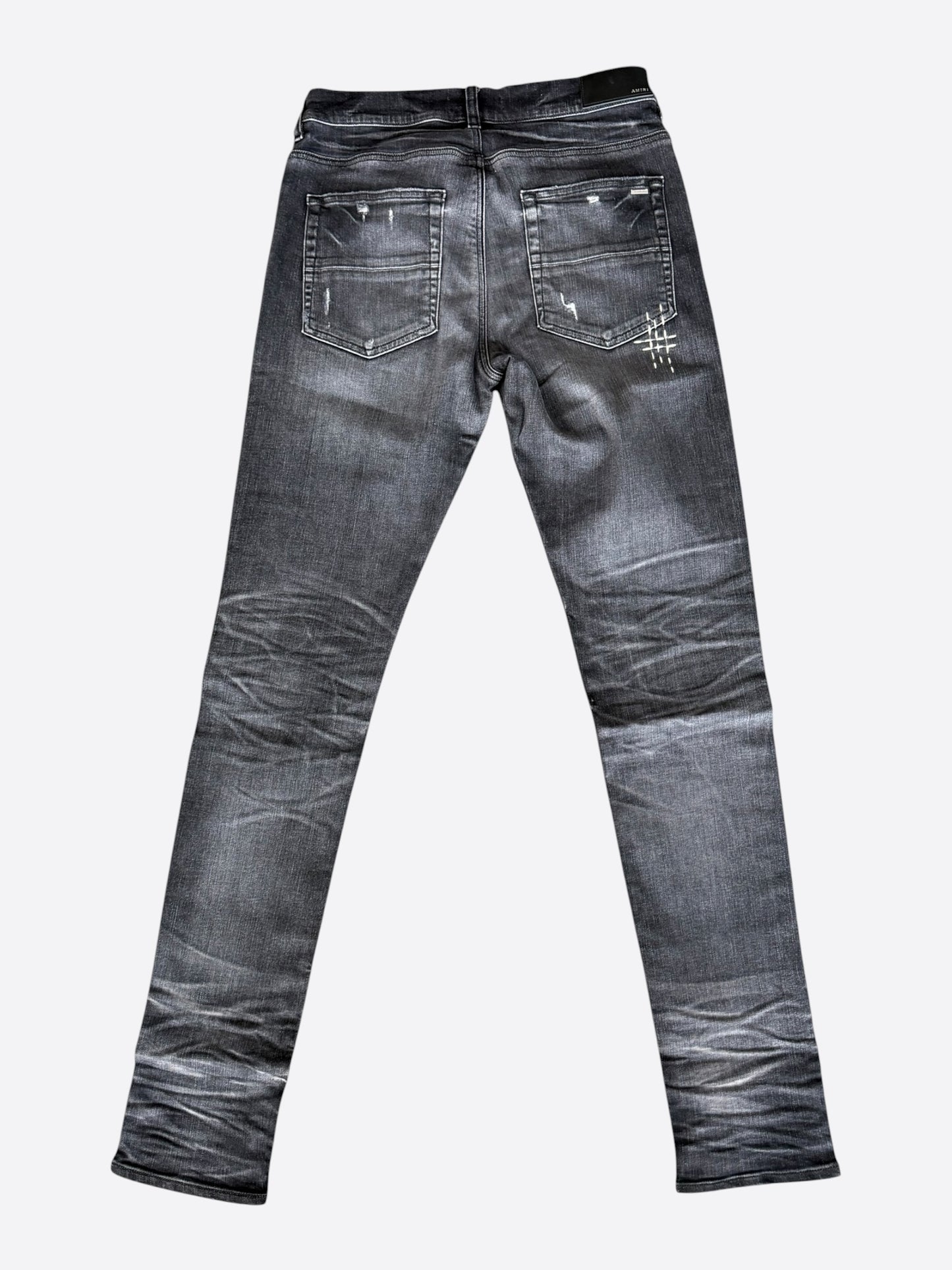 Amiri Rain Grey Boro Repaired Jeans