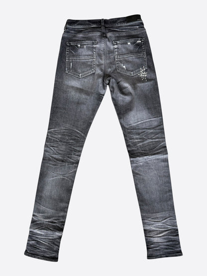 Amiri Rain Grey Boro Repaired Jeans