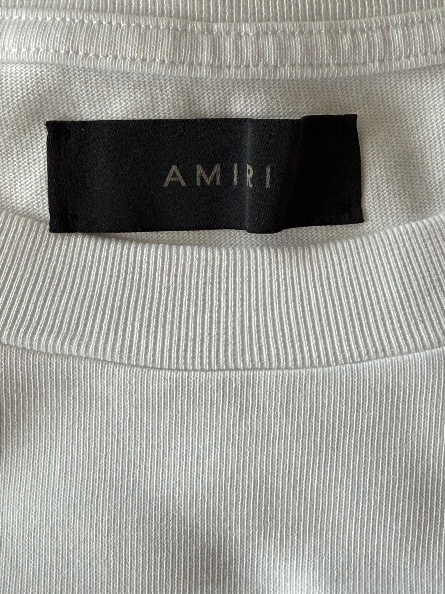 Amiri White & Black Hollywood Logo Shotgun T-Shirt