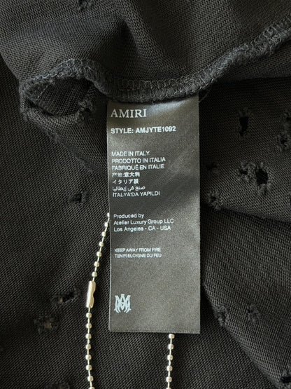 Amiri Black & White Hollywood Logo Shotgun T-Shirt
