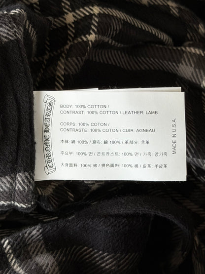 Chrome Hearts Black & White Cross Patch After School Flannel Shorts