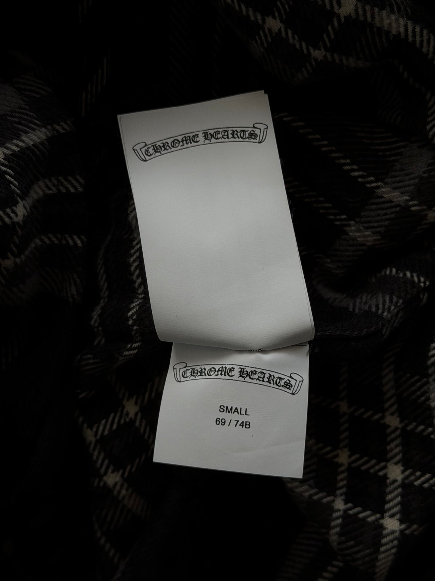 Chrome Hearts Black & White Cross Patch After School Flannel Shorts