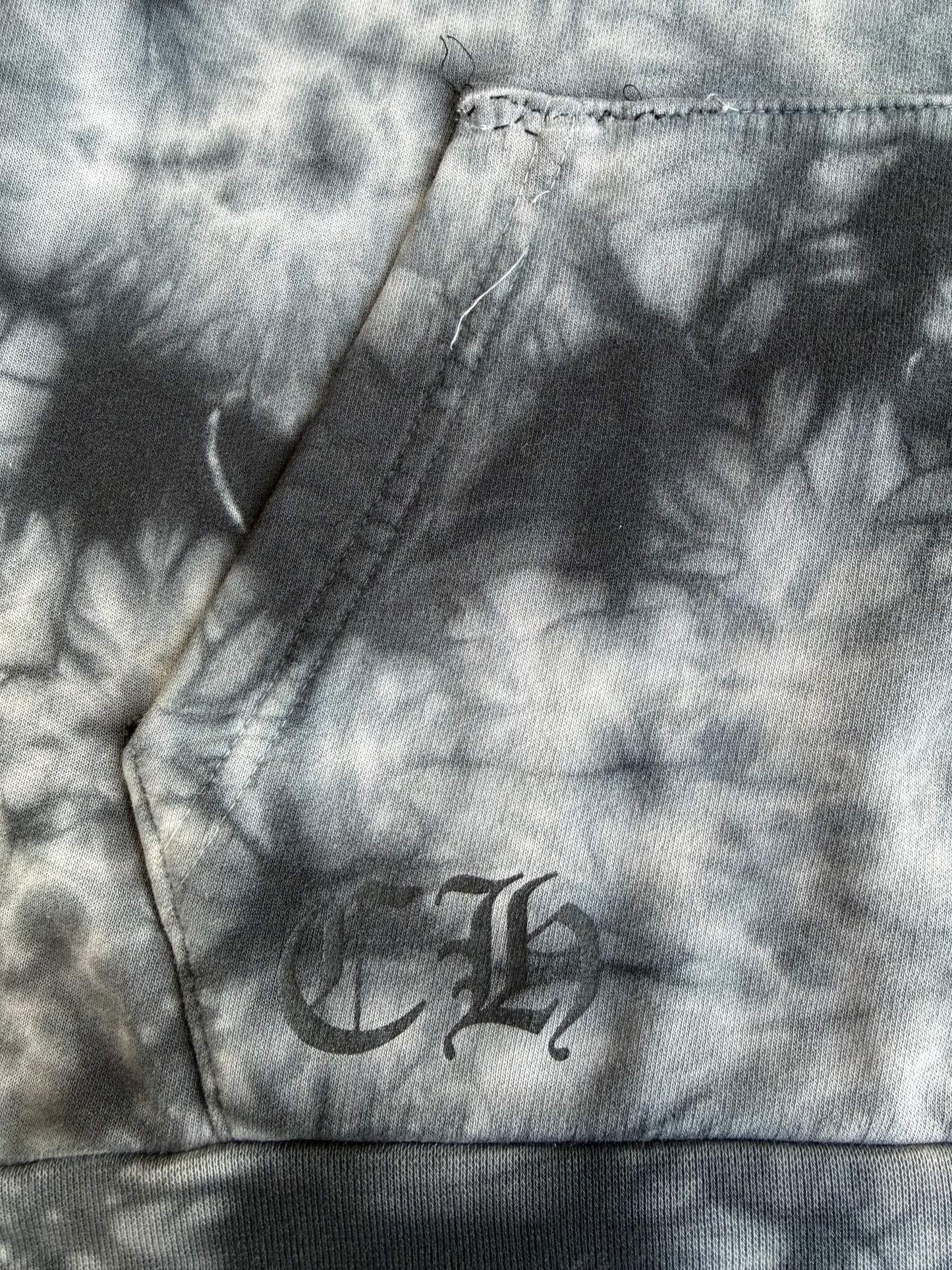 Chrome Hearts Black & White Tie-Dye Horseshoe Logo Hoodie