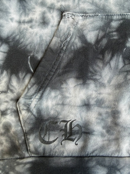 Chrome Hearts Black & White Tie-Dye Horseshoe Logo Hoodie